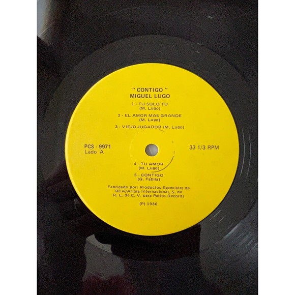 Miguel Lugo Contigo 1986 LP PCS 9971 Shrink Autographed EX - Picture 5 of 7